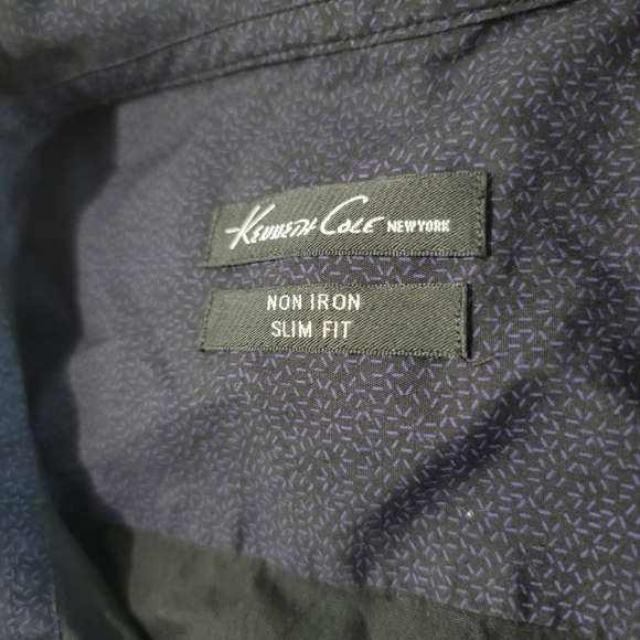 Kenneth Cole New York Non Iron Slim Fit Collar Dress Shirt - Mens Size 17 32/33 - Picture 4 of 10